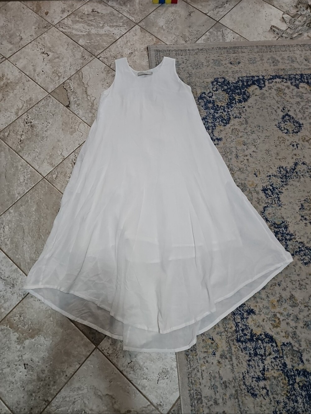 Zara White Sleeveless A-Line Maxi Dress